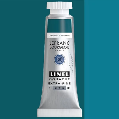 Gvašová farba L&B Linel extra fine, 14 ml - 070, turquoise deep