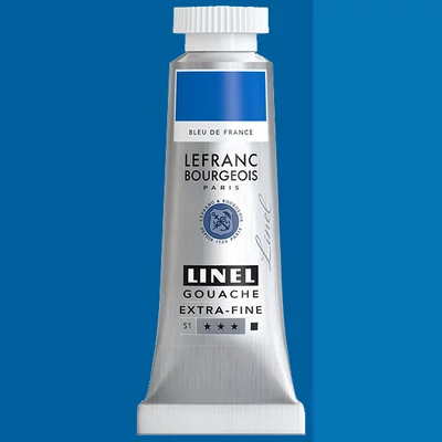 Gvašová farba L&B Linel extra fine, 14 ml - 076, france blue
