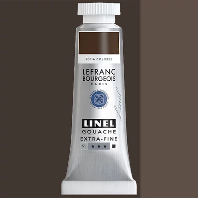 Gvašová farba L&B Linel extra fine, 14 ml - 120, warm sepia