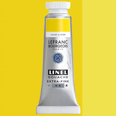 Gvašová farba L&B Linel extra fine, 14 ml - 169, lemon yellow