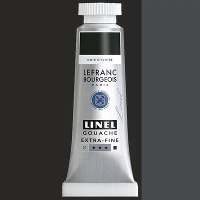 Gvašová farba L&B Linel extra fine, 14 ml - 269, ivory black