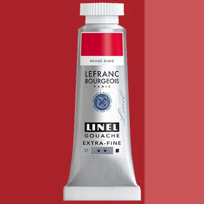 Gvašová farba L&B Linel extra fine, 14 ml - 388, ruby red