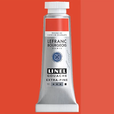 Gvašová farba L&B Linel extra fine, 14 ml - 418, cadmium red scarlet