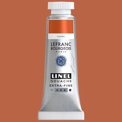 Gvašová farba L&B Linel extra fine, 14 ml - 707, copper