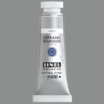 Gvašová farba L&B Linel extra fine, 14 ml - 710, silver
