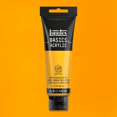 Akrylová farba Liquitex Basics, 118 ml - 163, cadmium yellow deep hue