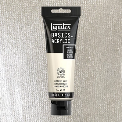 Akrylová farba Liquitex Basics, 118 ml - 238, iridescent white