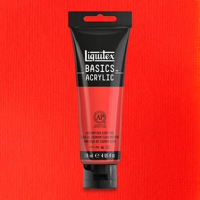 Akrylová farba Liquitex Basics, 118 ml - 510, cadmium red light hue