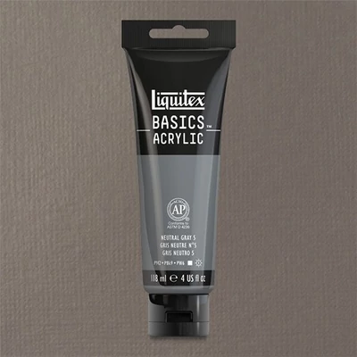 Akrylová farba Liquitex Basics, 118 ml - 599, gray neutral value 5
