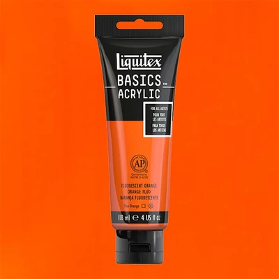 Akrylová farba Liquitex Basics, 118 ml - 982, fluorescent orange