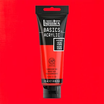 Akrylová farba Liquitex Basics, 118 ml - 983, fluorescent red