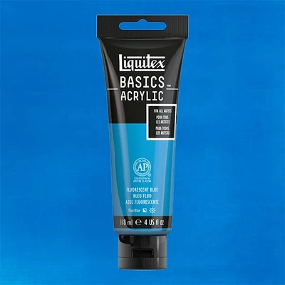 Akrylová farba Liquitex Basics, 118 ml - 984, fluorescent blue