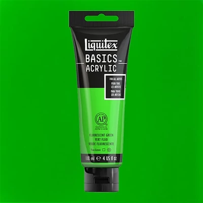 Akrylová farba Liquitex Basics, 118 ml - 985, fluorescent green