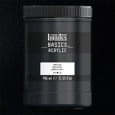 Akrylová farba Liquitex Basics, 946 ml - 244, Ivory Black