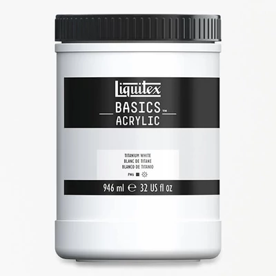 Akrylová farba Liquitex Basics, 946 ml - 432, titanium white