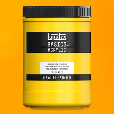 Akrylová farba Liquitex Basics, 946 ml - 830, cadmium yellow medium hue