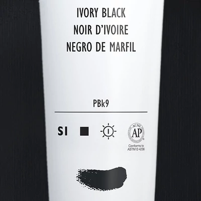 Akrylová farba Liquitex Heavy Body, 59 ml - 244, ivory black čierna