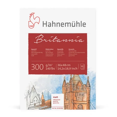 Akvarelový blok Hahnemühle Britannia, 300 g, 12 listov, mierne drsný, 36x48 cm