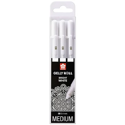 Sada gélových pier Sakura Gelly Roll Basic - 3 ks, Bright White (08)