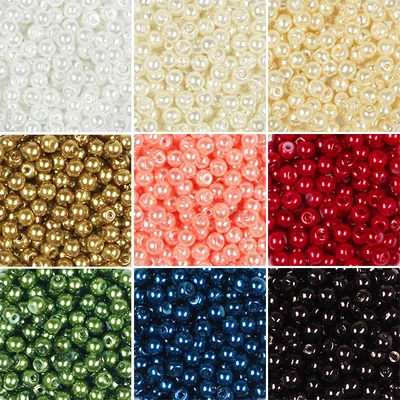 Plastové koráliky, voskované, 4 mm, 20 g - v rôznych farbách