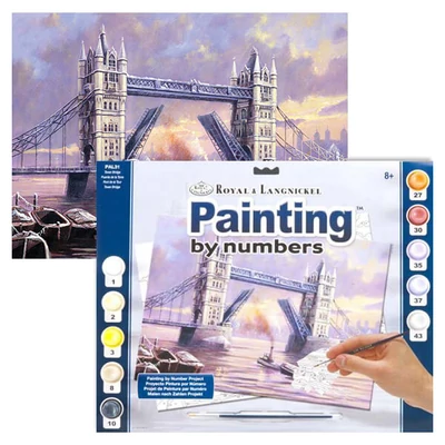 Sada očíslovaných omaľovánok, akrylová farba+štetec, 29x39 cm - Tower Bridge