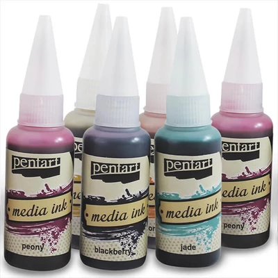 Atrament Pentart Media, atrament, 20 ml - rôzne farby