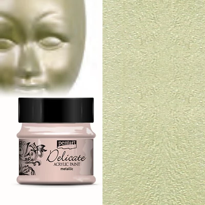 Metalická akrylová farba Delicate, 50 ml - biele zlato
