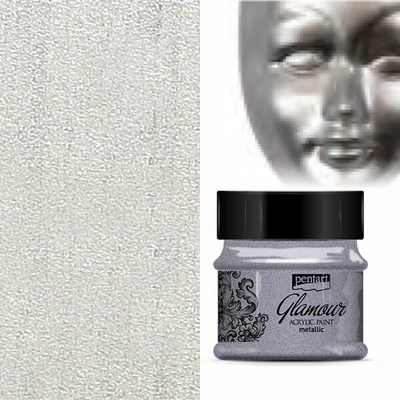 Metalická akrylová farba Glamour, 50 ml - platina
