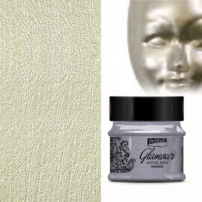 Metalická akrylová farba Glamour, 50 ml - starožitná strieborná