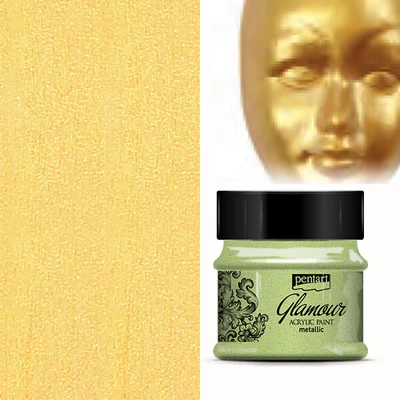Metalická akrylová farba Glamour, 50 ml - zlatá