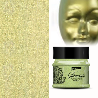 Metalická akrylová farba Glamour, 50 ml - zelené zlato