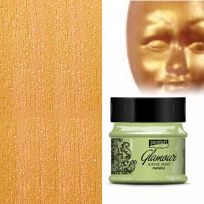 Metalická akrylová farba Glamour, 50 ml - červené zlato