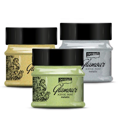 Metalická akrylová farba Glamour, 50 ml - v rôznych farbách