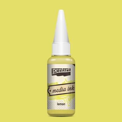 Atramentové farbivo Pentart Media ink, 20 ml - citrónovo žltý