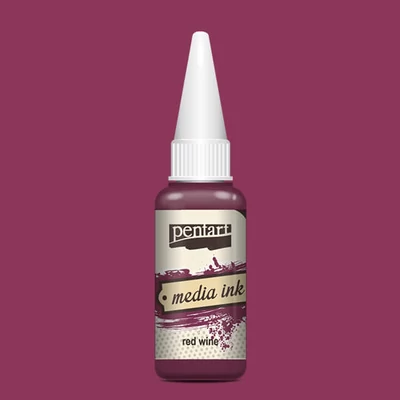 Atramentové farbivo Pentart Media ink, 20 ml - červené víno
