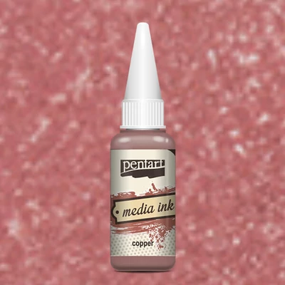 Atramentové farbivo Pentart Media ink, 20 ml - metalická čierna