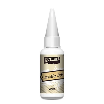 Atramentové farbivo Pentart Media ink, 20 ml - biely