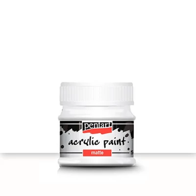 Matná akrylová farba Pentart, 50 ml - biela