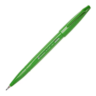 Štetcový popisovač Pentel Brush Sign Pen, SES15C-D, zelený