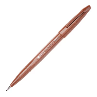 Štetcový popisovač Pentel Brush Sign Pen, SES15C-E, hnedý