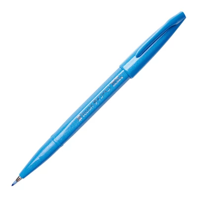 Štetcový popisovač Pentel Brush Sign Pen, SES15C-S, nebeský modrý
