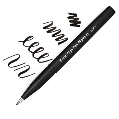 Štetcový popisovač Pentel Brush Sign Pen Pigment, SESP15-AX, čierny, pigmentovaný