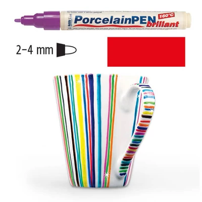Popisovač na sklo a porcelán, Kreul Classic - 03 čerešňovo červená