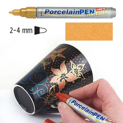 Popisovač na sklo a porcelán, Kreul Metallic - 15 zlatých