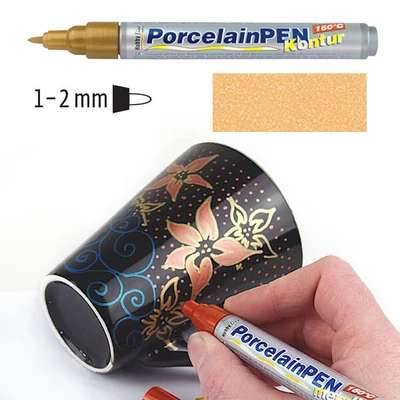 Popisovač na sklo a porcelán, Kreul Metallic - 24 obrysové zlato