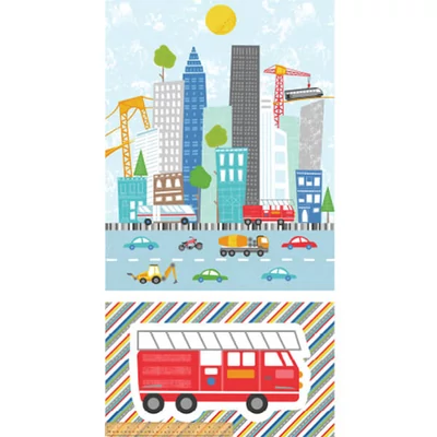 Patchworková tkanina - Windham Fabrics - Around Town 51836P-X Panel, 60cm