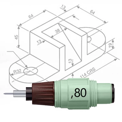 Rysovacia ihla Rotring Isograph - 0,80 mm
