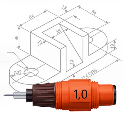Rysovacia ihla Rotring Isograph - 1,00 mm