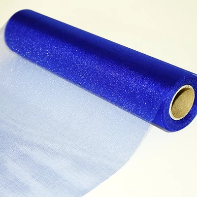 Behúň na stôl z organzy, 23,5 cm, 10 metrov - 034, tmavomodrý