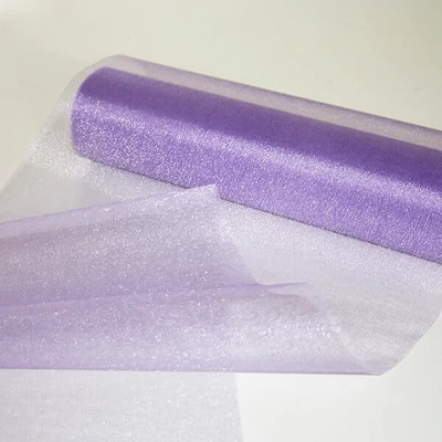 Behúň na stôl z organzy, 23,5 cm, 10 metrov - 110, svetlofialový
